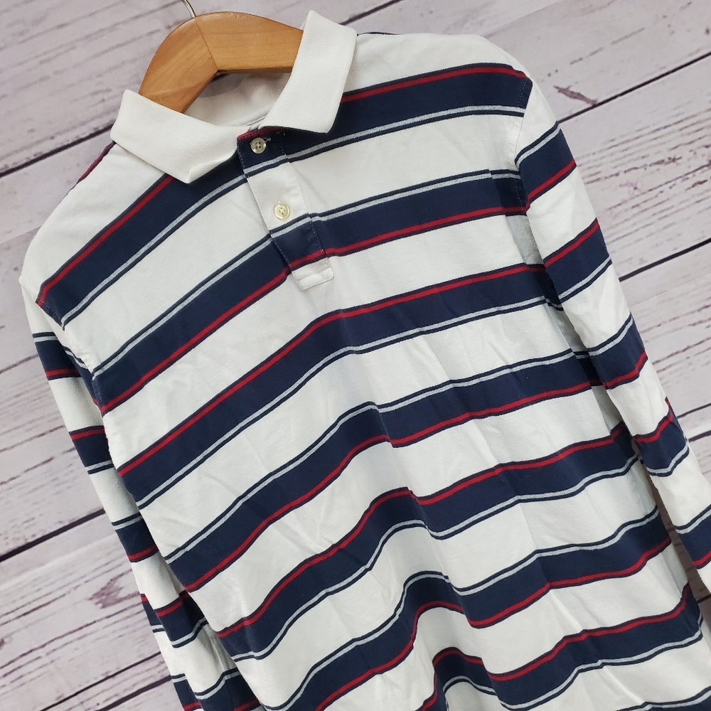 medium boy (teenager)stripe long sleeve polo shirt - Picture 2 of 4